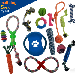 15pcs Small Dog Toys  Toy Set Chew Toy Rope toy Ball toy Squeaky Toy E001