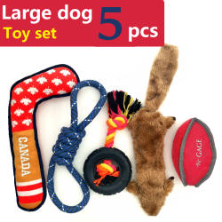 5pcs Large Dog Toys Toy Set Chew Toy Rope Toy Squeaky Toy E007