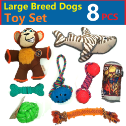 8pcs Large Dog Toys Toy Set Chew Toy Rope Toy Squeaky Toy E0010