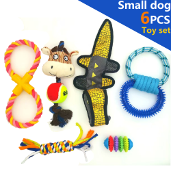 6pcs Small Dog Toys Toy Set Chew Toy Rope Toy Squeaky Toy E004